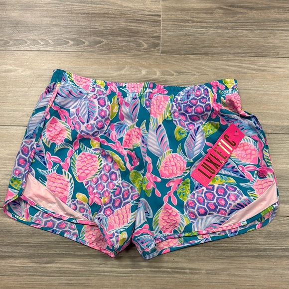 Lilly Pulitzer Pants - Lilly Pulitzer Pink and Blue Athletic Shorts Vibrant Design